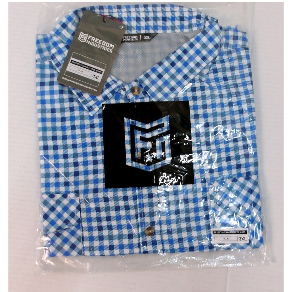 Freedom Industries Freestone Longsleeve Shirt Blue Plaid Check 3XL/‎ #9170